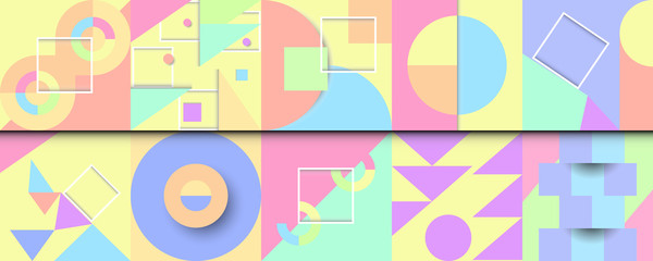 set geometric pastels background.Flat lay.decoration for your design
