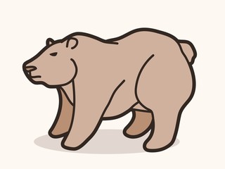 Big Bear Standing graphic vector.