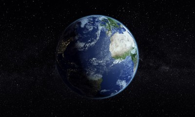 Great image of the earth. The shadow shows the night and the day on the planet.