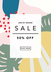 Sale poster, modern promotion web banner for shopping mall, mobile apps, website, newsletter, ads, coupons, promotional material. Elegant sale and discount promo background with abstract pattern.