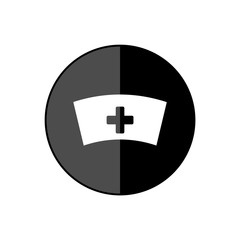 Obraz premium Nurse round black glossy web design icon