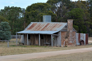 Deserted Australian farm house in the outback of Australia
