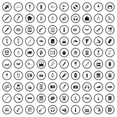 100 portable icons set in simple style for any design vector illustration