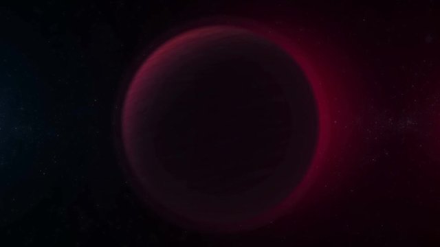 Exoplanet rotate in deep space. Science fiction composition, digital realistic concept art. Abstract bright 3d animation.