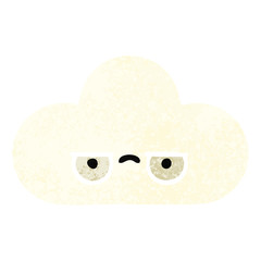 retro illustration style cartoon cloud