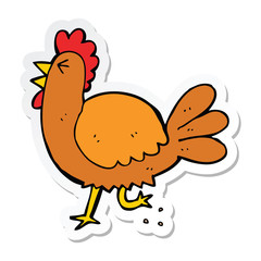 sticker of a cartoon rooster
