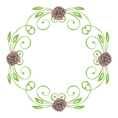 Vector illustration greeting card template with design artwork leaf floral frame hand drawn