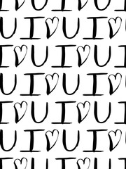 vector seamless pattern of handlettering for valentine s day i love you