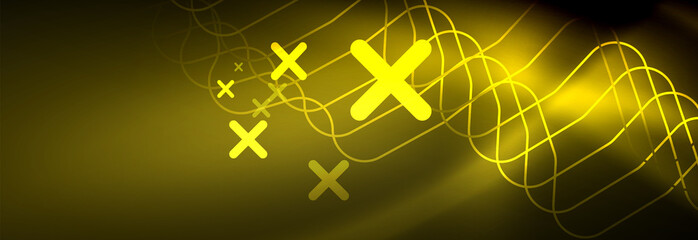 Shiny neon lights background, techno design, modern wallpaper for your project