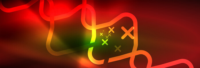 Shiny neon lights background, techno design, modern wallpaper for your project