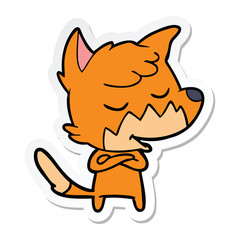 sticker of a friendly cartoon fox