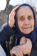 Portrait of an elderly woman outdoor