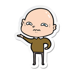 sticker of a cartoon nervous man