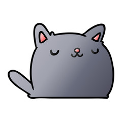 gradient cartoon of cute kawaii cat