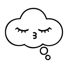 line drawing cartoon thought bubble