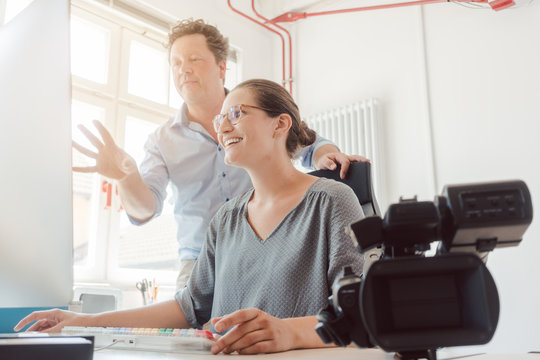 Post Production In A Video Or Film Studio On The Computer