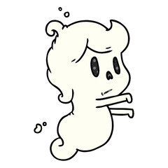 cartoon of a kawaii cute ghost