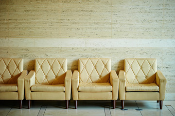 Sofas on wall