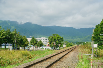 Rural landscape with railroad