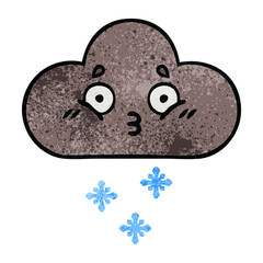 retro grunge texture cartoon storm snow cloud