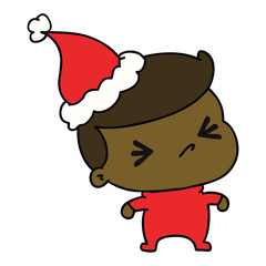 christmas cartoon of kawaii boy