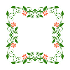 Vector illustration pattern art orange flower frames blooms hand drawn