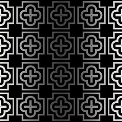 Vector Paper For Scrapbook. Stylish Fashion Geometric Design Background. Seamless. Black silver color