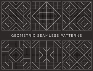 Abstract geometric seamless patterns