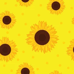 Wallpaper murals Yellow seamless pattern yellow sunflower background vector illustration EPS10