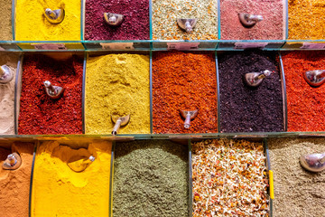 Spice rack on the eastern market