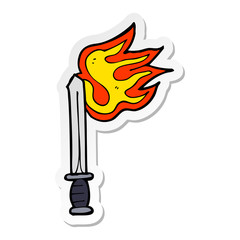 sticker of a cartoon sword