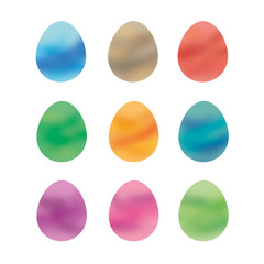 set of colorful air brush vector easter eggs