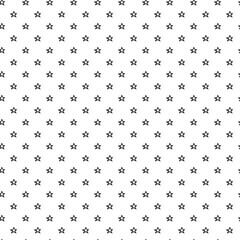 Abstract doodle star pattern with hand drawn stars. Cute vector black and white star pattern. Seamless monochrome star pattern for fabric, wallpapers, wrapping paper, cards and web backgrounds.