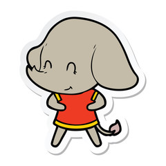sticker of a cute cartoon elephant