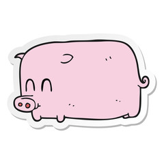 sticker of a cartoon pig
