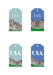 Gift tag set of Mount Rushmore