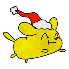 christmas textured cartoon of kawaii dog