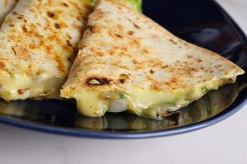 Quesadilla with cheese,mushroom and onions 