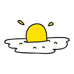 quirky hand drawn cartoon fried egg
