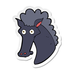 sticker of a cartoon horse head