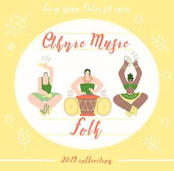 Ethnic Music Concert Announcement Cover Vector