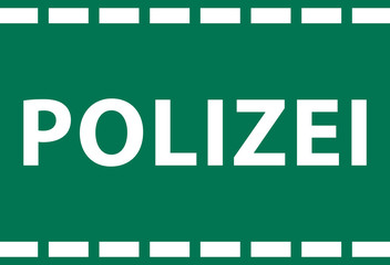 Polizei, Schriftzug, Nachbildung, grün