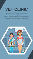 Vet Clinic Queue Poster Vector Color Template