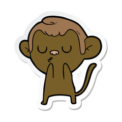sticker of a cartoon monkey