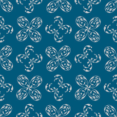 Stylized butterflies hand drawn seamless pattern