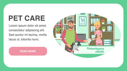 Veterinary Clinic Landing Page Vector Template