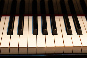 grand piano keyboard. close up