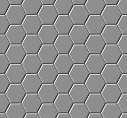 Hexagonal paving slabs. Seamless pattern