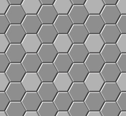 Hexagonal paving slabs. Seamless pattern