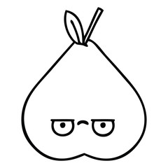 line drawing cartoon green pear